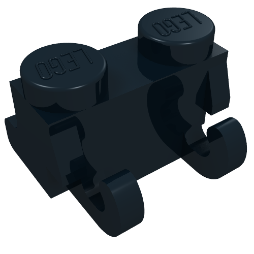 Rendu LDraw de Lien Technic avec deux tenons (Technic Link with Two Studs), couleur indicative