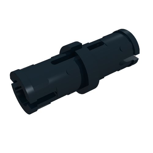Rendu LDraw de Connecteur Technic avec nervures de friction longitudinales et fentes centrales (Technic Pin with Friction Ridges Lengthwise and Center Slots), couleur indicative