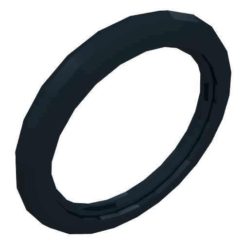 Rendu LDraw de Pneu roue compensée Technic (Technic Wedge Belt Wheel Tire), couleur indicative