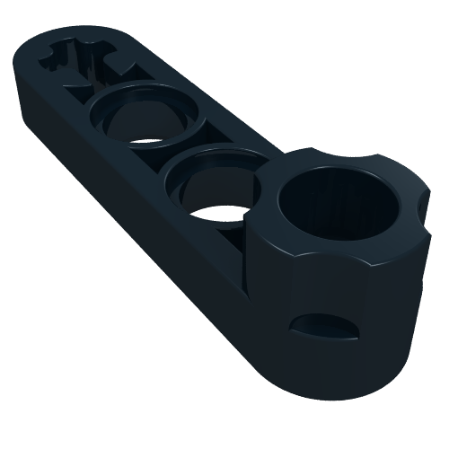 Rendu LDraw de Poutre Technic 1 x 4 mince avec connecteur tenon (Technic Beam 1 x 4 Thin with Stud Connector), couleur indicative