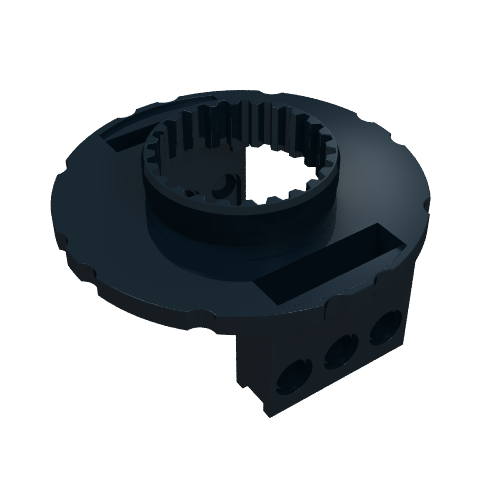 Rendu LDraw de Technic Platine Grande Base Type 1, 56 Dents (Technic Turntable Large Type 1 Base, 56 Tooth), couleur indicative