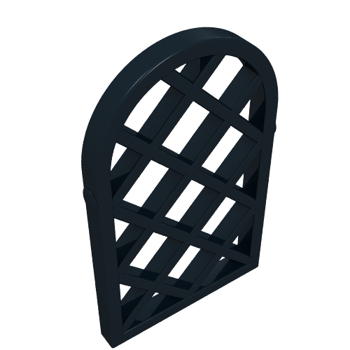 Rendu LDraw de Fenêtre 1 x 2 x 2 2/3 diamant de treillis de vitre avec le dessus arrondi (Window 1 x 2 x 2 2/3 Pane Lattice Diamond with Rounded Top), couleur indicative