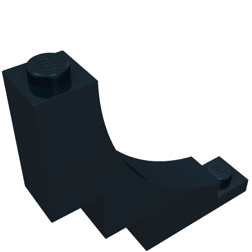 Rendu LDraw de Brique courbe 1 x 5 x 4 inversée (Brick Curved 1 x 5 x 4 Inverted), couleur indicative