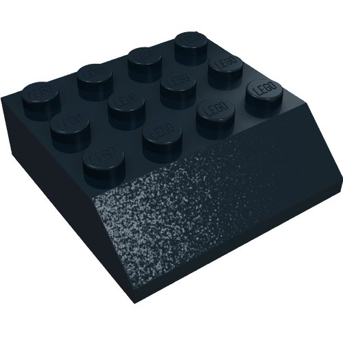 Rendu LDraw de Brique inclinée 45° 4 x 4 (Brick Sloped 45° 4 x 4), couleur indicative