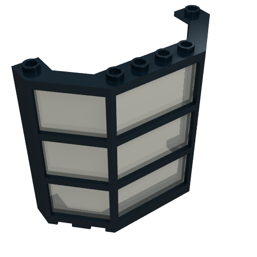 Rendu LDraw de Baie de fenêtre 3 x 8 x 6 avec verre transparent-brun (Window Bay 3 x 8 x 6 with Trans-Brown Glass), couleur indicative