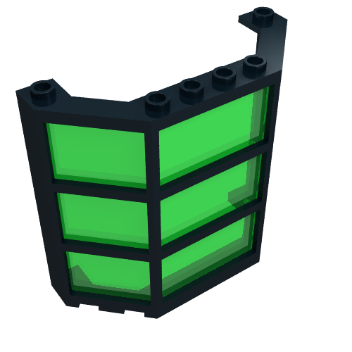 Rendu LDraw de Baie de fenêtre 3 x 8 x 6 avec verre transparent-vert (Window Bay 3 x 8 x 6 with Trans-Green Glass), couleur indicative