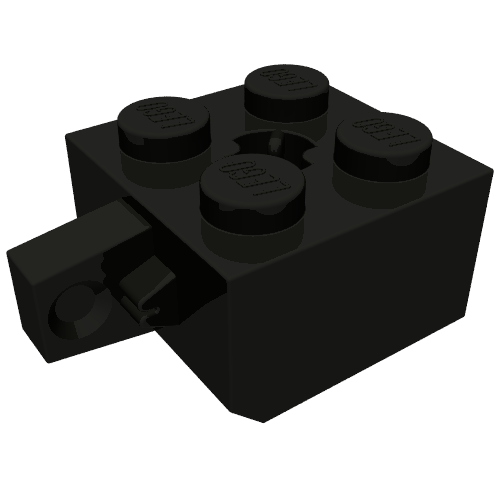 Charnière brique 2 x 2 Verrouillage avec 1 doigt vertical et trou pour axe [X Ouverture] (Hinge Brick 2 x 2 Locking with 1 Finger Vertical and Axle Hole [X Opening])