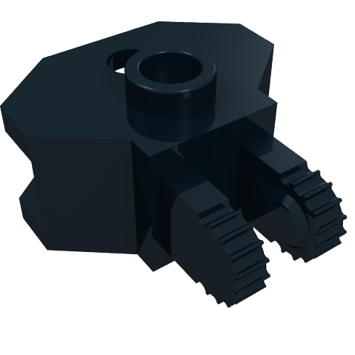 Charnière 1 x 2 verrouillage avec 2 doigts et douille de boule de remorquage, 9 dents (Hinge 1 x 2 Locking with 2 Fingers and Towball Socket, 9 Teeth)