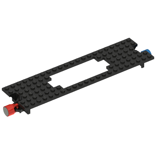 Rendu LDraw de Train Base 6 x 22 avec aimants (Train Base 6 x 22 with Magnets), couleur indicative