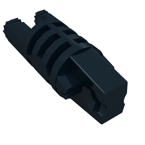 Cylindre de charnière 1 x 3 Verrouillage avec 1 doigt et 2 doigts sur les extrémités, sans trou, 9 dents (Hinge Cylinder 1 x 3 Locking with 1 Finger and 2 Fingers On Ends, without Hole, 9 Teeth)