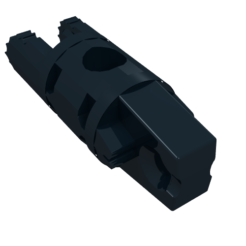 Cylindre à charnière 1 x 3 Verrouillage avec 1 doigt et 2 doigts aux extrémités, avec trou, 9 dents (Hinge Cylinder 1 x 3 Locking with 1 Finger and 2 Fingers On Ends, with Hole, 9 Teeth)