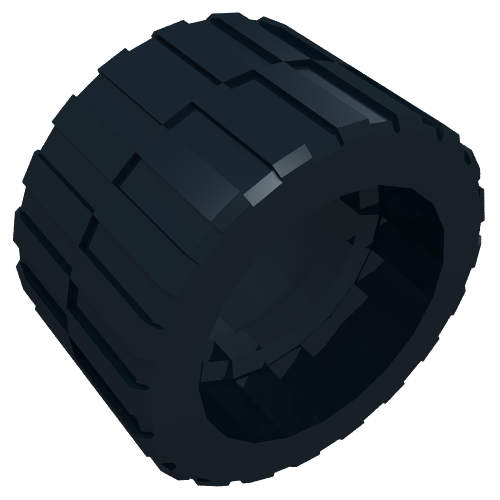 Rendu LDraw de Pneu 24 x 14 bande de roulement peu profonde (bande petit moyeu) (Tyre 24 x 14 Shallow Tread (Tread Small Hub)), couleur indicative