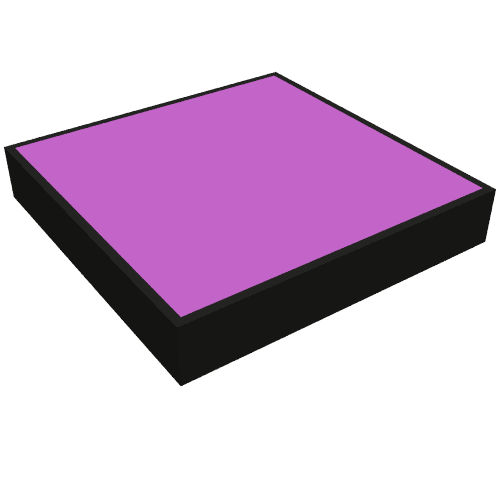 Rendu LDraw de Tuile 2 x 2 avec motif imprimé carré violet (Tile 2 x 2 with Purple Square Print), couleur indicative