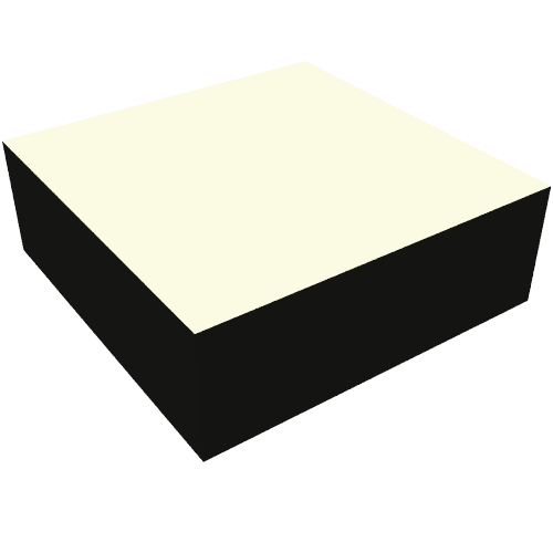 Rendu LDraw de Tuile 1 x 1 avec motif imprimé Carré Blanc (Tile 1 x 1 with White Square Print), couleur indicative