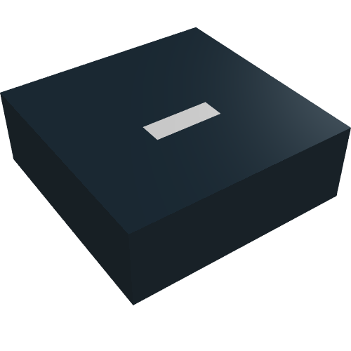 Rendu LDraw de Tuile 1 x 1 avec motif imprimé Argent '-' (Tile 1 x 1 with Silver '-' Print), couleur indicative