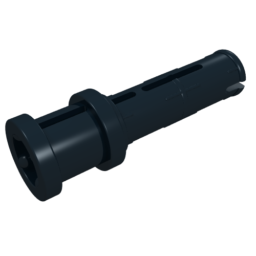 Rendu LDraw de Connecteur Technic long avec arêtes de frottement dans le sens de la longueur et bush d'arrêt [3 trous latéraux, grand trou de connecteur] (Technic Pin Long with Friction Ridges Lengthwise and Stop Bush [3 Lateral Holes, Big Pin Hole]), couleur indicative