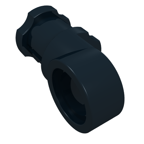 Rendu LDraw de Raccord Technic pour axe et connecteur articulation lisse (Technic Axle and Pin Connector Toggle Joint Smooth), couleur indicative