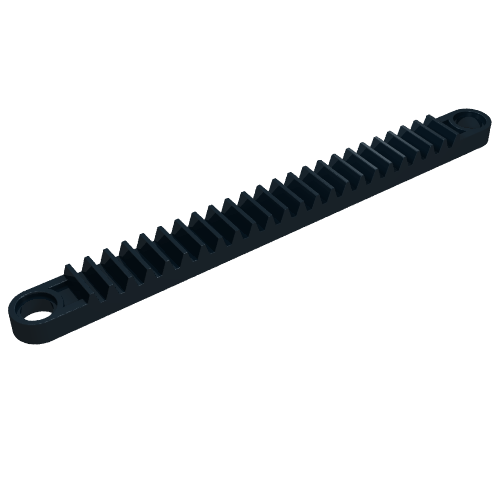 Rendu LDraw de crémaillère Technic 1 x 12 avec trous (Technic Gear Rack 1 x 12 with Holes), couleur indicative