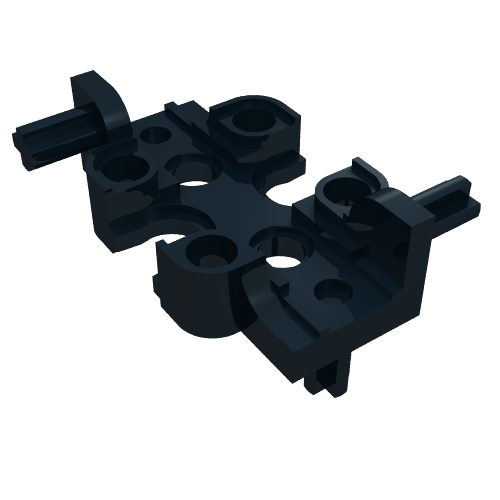 Rendu LDraw de Technic Rectangulaire Boîte de vitesses Demi (Technic Rectangular Gearbox Half), couleur indicative
