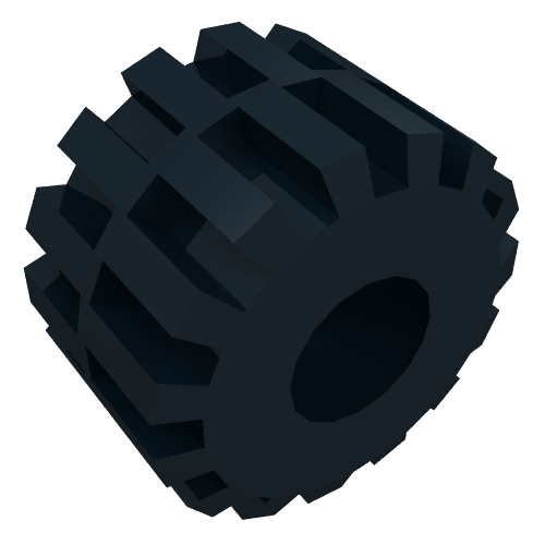 Rendu LDraw de Roue plate avec trou pour axe (Wheel Flat with Axle hole), couleur indicative