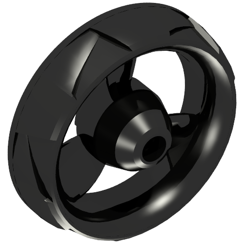 Rendu LDraw de Roue 68mm Znap Hélice (9 x 2) (Wheel 68mm Znap Propeller (9 x 2)), couleur indicative