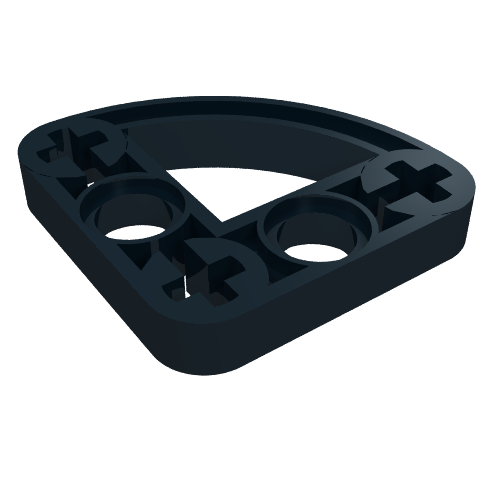 Rendu LDraw de Poutre Technic Forme 3 x 3 L avec ellipse trimestre mince (Technic Beam 3 x 3 L-Shape with Quarter Ellipse Thin), couleur indicative