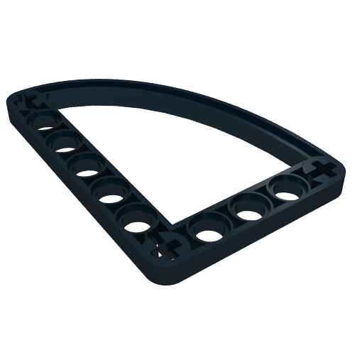 Rendu LDraw de Poutre Technic 5 x 7 L-forme avec quart d'ellipse mince (Technic Beam 5 x 7 L-Shape with Quarter Ellipse Thin), couleur indicative