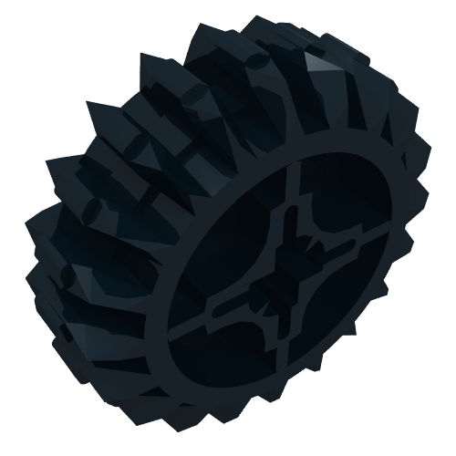 Rendu LDraw de Engrenage Technic 20 dents double biseau avec trou d'axe type 2 [ouverture x] (Technic Gear 20 Tooth Double Bevel with Axle Hole Type 2 [X Opening]), couleur indicative