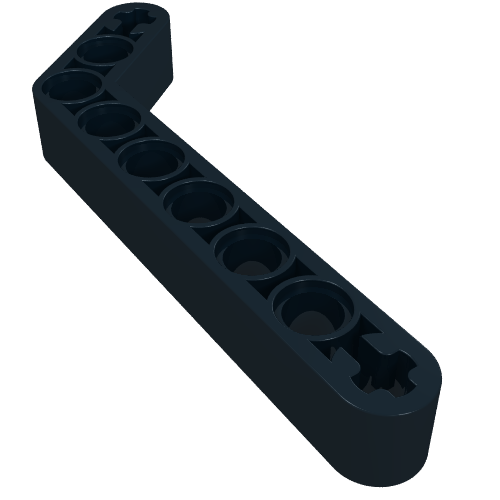 Rendu LDraw de Poutre Technic 1 x 9 coudée (7 - 3) épaisse (Technic Beam 1 x 9 Bent (7 - 3) Thick), couleur indicative