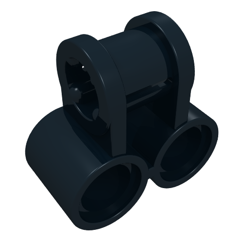 Rendu LDraw de Raccord Technic pour axe et connecteur perpendiculaire double (Technic Axle and Pin Connector Perpendicular Double), couleur indicative