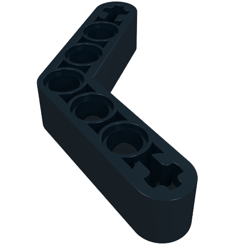 Rendu LDraw de Poutre Technic 1 x 7 coudée (4 - 4) épaisse (Technic Beam 1 x 7 Bent (4 - 4) Thick), couleur indicative