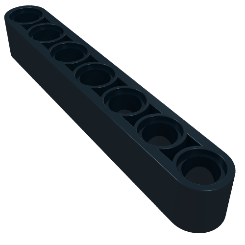 Rendu LDraw de Poutre Technic 1 x 7 épaisse (Technic Beam 1 x 7 Thick), couleur indicative