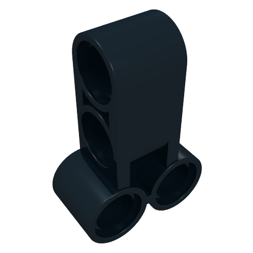 Rendu LDraw de Raccord pour connecteur Technic perpendiculaire long (Technic Pin Connector Perpendicular Long), couleur indicative