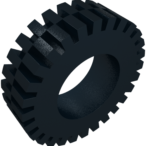 Rendu LDraw de Pneu 24 x 43 Technic (Tyre 24 x 43 Technic), couleur indicative