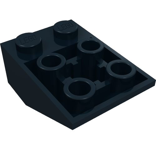 Brique inclinée inversée 33° 3 x 2, Connexions entre tenons, Pince de fond ovoïde (Brick Sloped Inverted 33° 3 x 2, Connections between Studs, Ovoid Bottom Pin)
