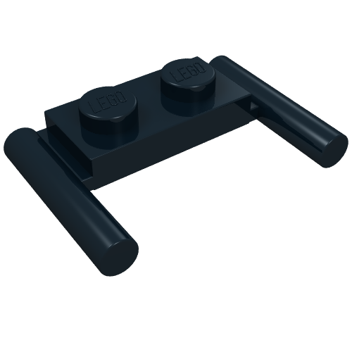 Plaque spéciale 1 x 2 avec poignées [extrémités plates / fixation basse] (Plate Special 1 x 2 with Handles [Flat Ends / Low Attachment])