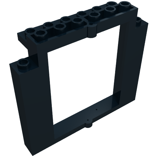 Rendu LDraw de Cadre de porte 2 x 8 x 6 encoches pivotantes sans fond (Door Frame 2 x 8 x 6 Swivel without Bottom Notches), couleur indicative