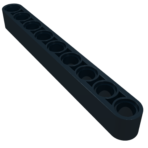 Rendu LDraw de Poutre Technic 1 x 9 épaisse (Technic Beam 1 x 9 Thick), couleur indicative