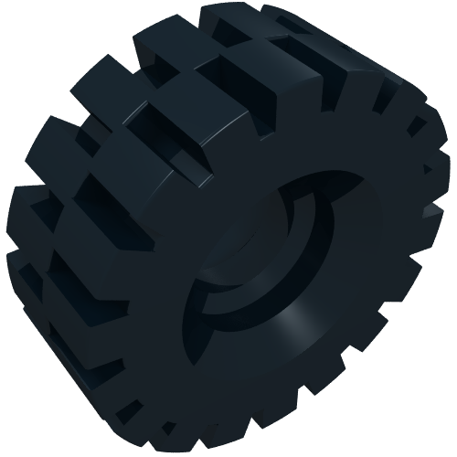 Rendu LDraw de Pneu 21 x 8 Décalage Moyen (Tyre 21 x 8 Offset Tread Medium), couleur indicative