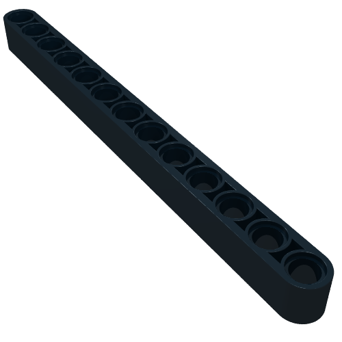 Rendu LDraw de Poutre Technic 1 x 13 épaisse (Technic Beam 1 x 13 Thick), couleur indicative