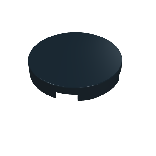 Rendu LDraw de Tuile ronde 2 x 2 avec fond Croix (Tile Round 2 x 2 with Bottom Cross), couleur indicative
