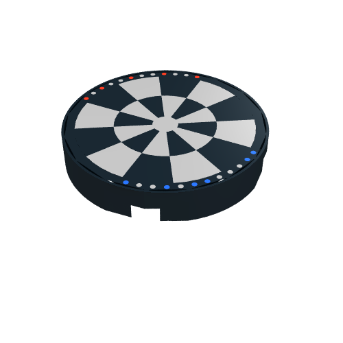 Rendu LDraw de Tuile ronde 2 x 2 avec motif imprimé Dejarik Hologameboard (Tile Round 2 x 2 with Dejarik Hologameboard Print), couleur indicative