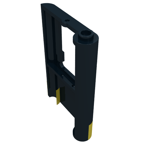 Rendu LDraw de Porte 1 x 4 x 5 train à gauche avec motif imprimé jaune (Door 1 x 4 x 5 Train Left with Yellow Stripe Print), couleur indicative