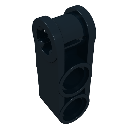 Rendu LDraw de Raccord Technic pour axe et connecteur perpendiculaire 3L avec 2 trous pour connecteurs (Technic Axle and Pin Connector Perpendicular 3L with 2 Pin Holes), couleur indicative