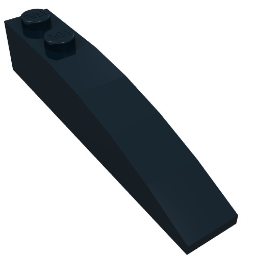 Rendu LDraw de Brique courbée 6 x 1 (Brick Curved 6 x 1), couleur indicative