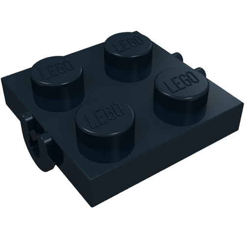 Rendu LDraw de Plaque spéciale 2 x 2 avec petits trous pour axe en métal (Plate Special 2 x 2 with Small Holes for Metal Axle), couleur indicative