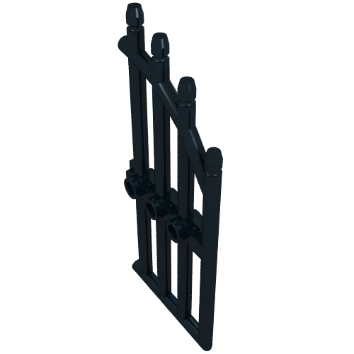 Rendu LDraw de Porte 1 x 4 x 9 arquée avec barres et trois tenons (Gate 1 x 4 x 9 Arched with Bars and Three Studs), couleur indicative
