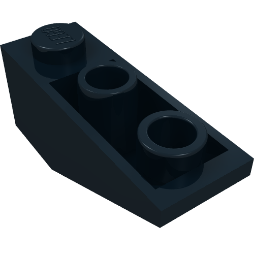 Rendu LDraw de Brique inclinée inversée 34° 3 x 1 sans bouchon interne (Brick Sloped Inverted 34° 3 x 1 without Internal Stopper), couleur indicative