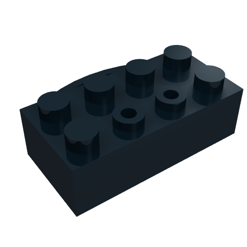 Rendu LDraw de Brique spéciale 2 x 4, train porte-roue coulissante brique (Brick Special 2 x 4, Train Sliding Wheel Holder Brick), couleur indicative
