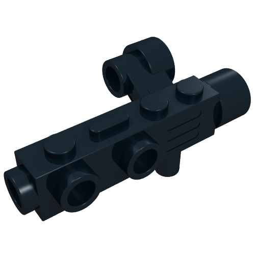 Rendu LDraw de Caméra d'équipement avec vue latérale [alias pistolet spatial] (Equipment Camera with Side Sight [aka Space Gun]), couleur indicative
